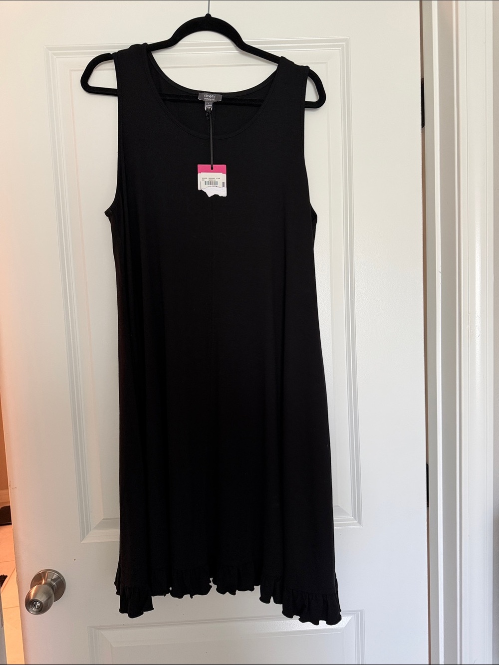 Ninety Clothing Co Black Sleeveless Ruffle-Hem Midi Dress